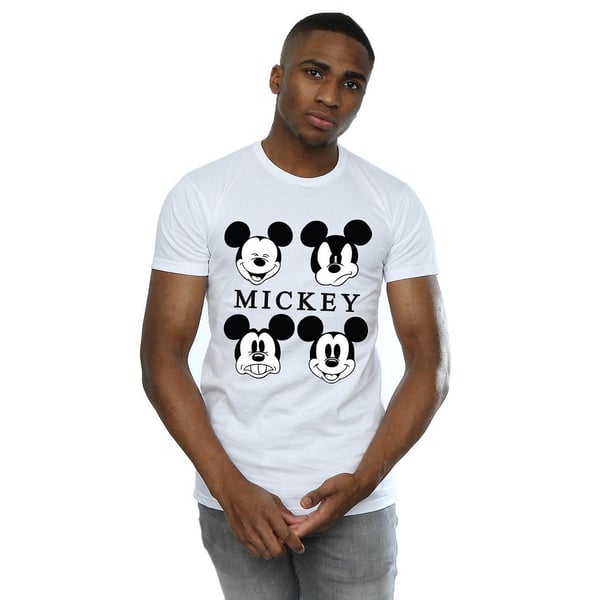 Disney Mens Four Heads Mickey Mouse Cotton T-Shirt