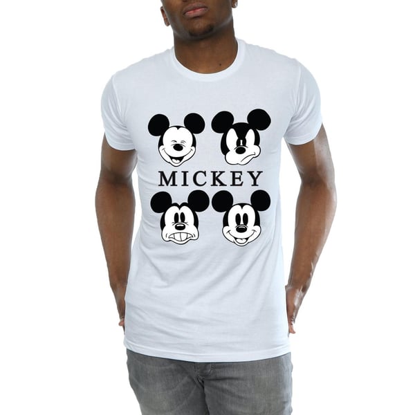 Disney Mens Four Heads Mickey Mouse Cotton T-Shirt