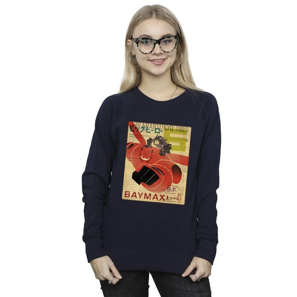 Disney Womens/Ladies Big Hero 6 Baymax Flying Baymax Newspaper Sweatshirt