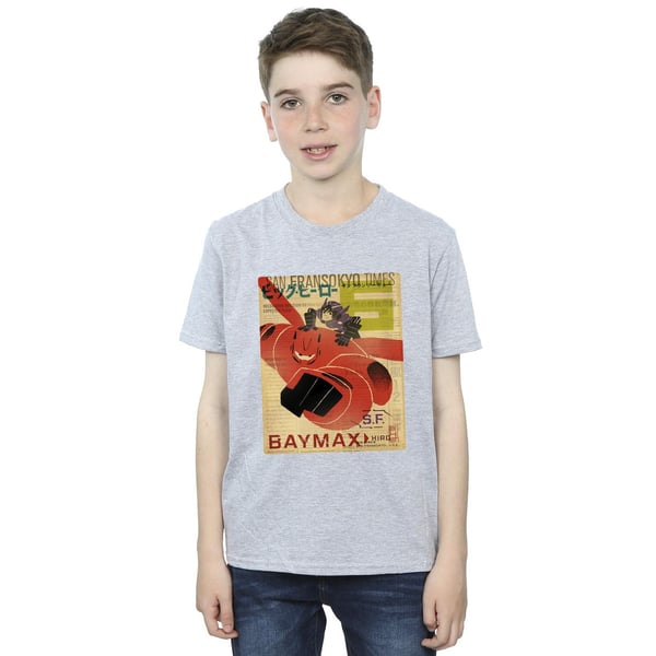Disney Boys Big Hero 6 Baymax Flying Baymax Newspaper T-Shirt