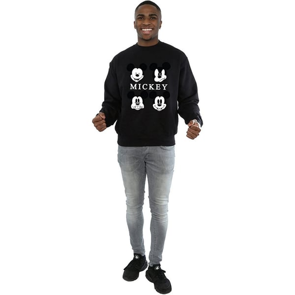 Disney Mens Four Heads Mickey Mouse Cotton Sweatshirt