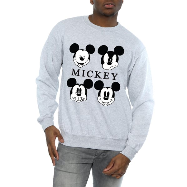 Disney Mens Four Heads Mickey Mouse Cotton Sweatshirt