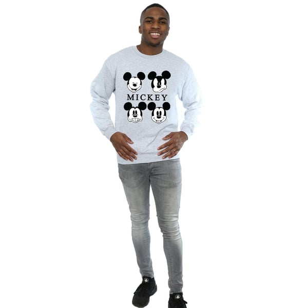 Disney Mens Four Heads Mickey Mouse Cotton Sweatshirt