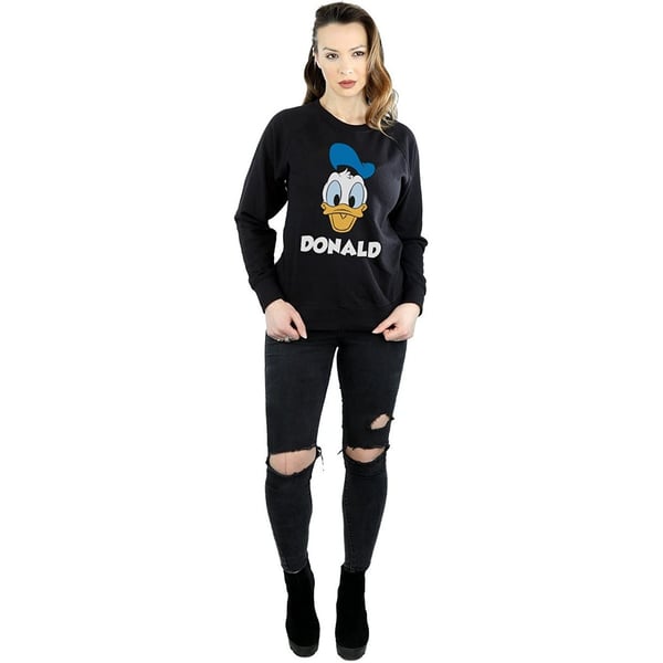 Disney Womens/Ladies Donald Duck Face Cotton Sweatshirt