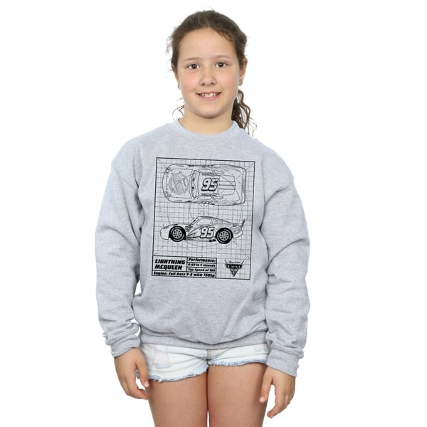Disney Girls Cars Lightning McQueen Blueprint Sweatshirt