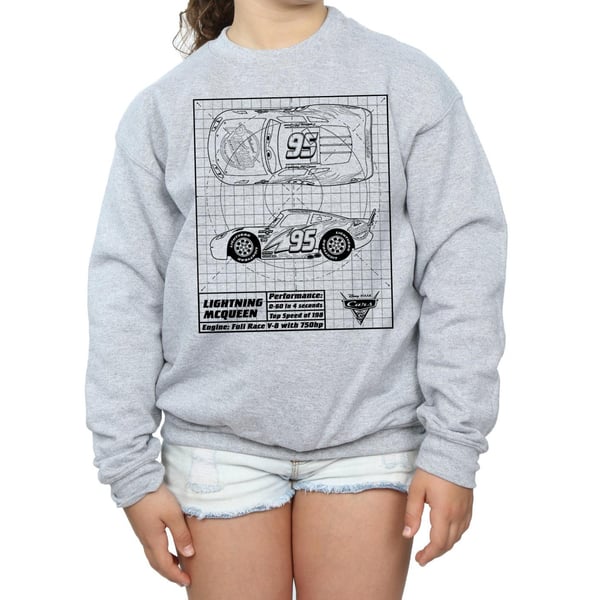 Disney Girls Cars Lightning McQueen Blueprint Sweatshirt
