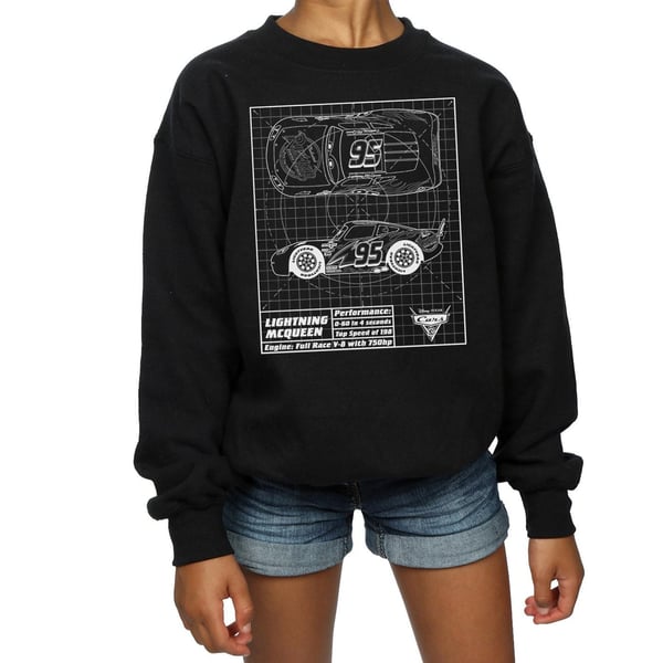 Disney Girls Cars Lightning McQueen Blueprint Sweatshirt
