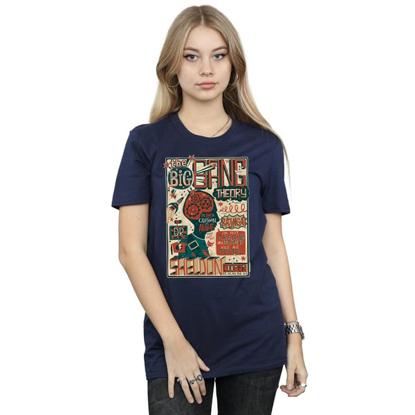 Big Bang Theory Womens/Ladies Infographic Poster Cotton Boyfriend T-Shirt