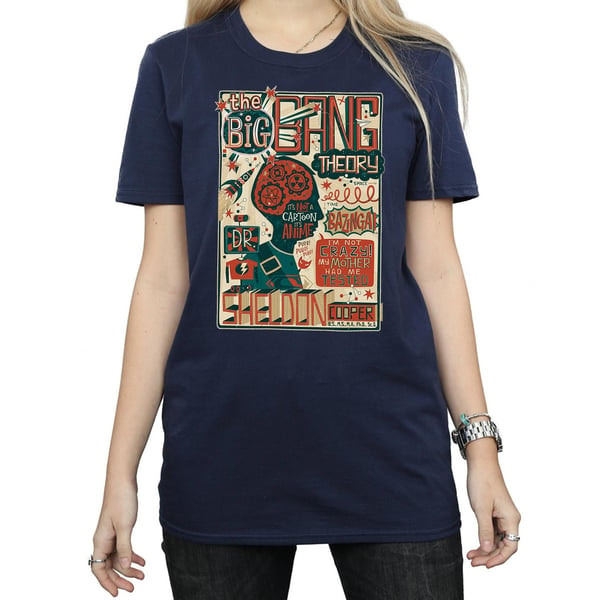 Big Bang Theory Womens/Ladies Infographic Poster Cotton Boyfriend T-Shirt