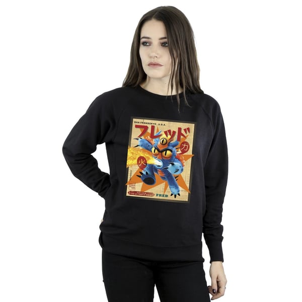 Disney Womens/Ladies Big Hero 6 Baymax Fred Newspaper Sweatshirt
