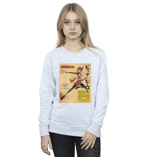 Disney Womens/Ladies Big Hero 6 Baymax Honey Lemon Newspaper Sweatshirt