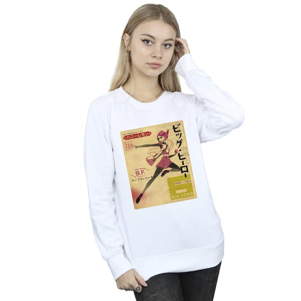 Disney Womens/Ladies Big Hero 6 Baymax Honey Lemon Newspaper Sweatshirt