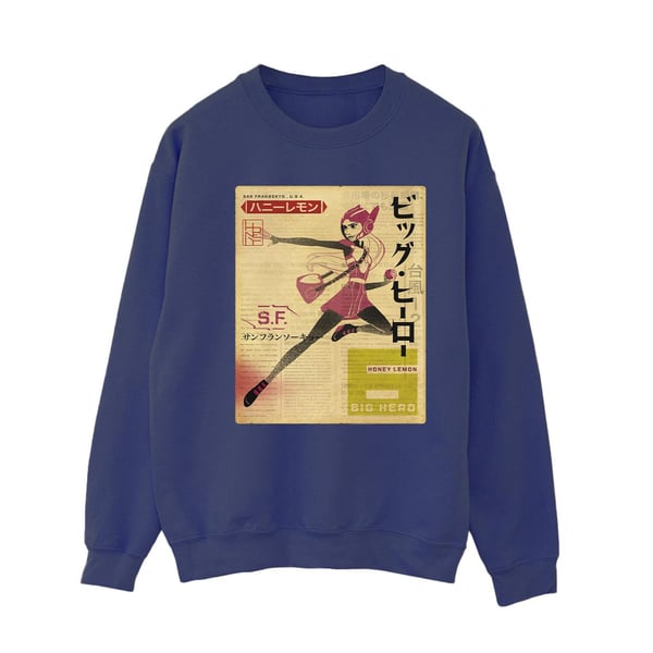 Disney Womens/Ladies Big Hero 6 Baymax Honey Lemon Newspaper Sweatshirt