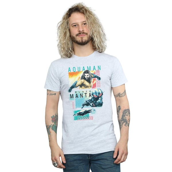DC Comics Mens Aquaman Character Tiles T-Shirt