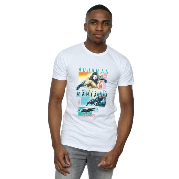 DC Comics Mens Aquaman Character Tiles T-Shirt