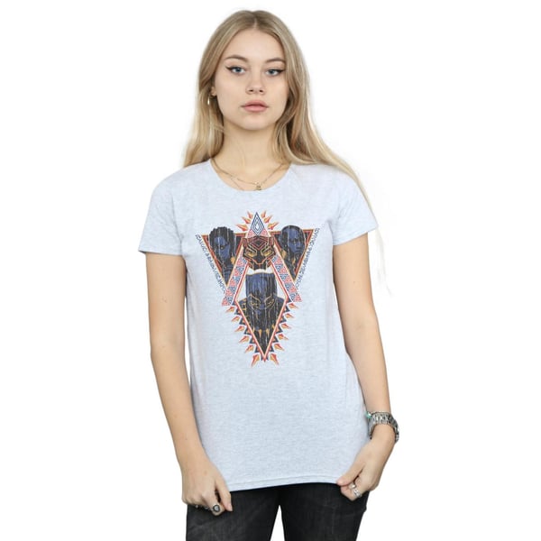 Marvel Womens/Ladies Black Panther Tribal Heads Cotton T-Shirt