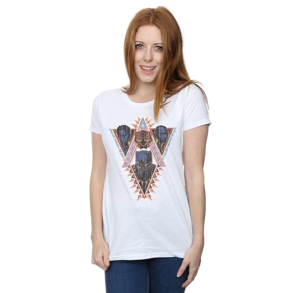 Marvel Womens/Ladies Black Panther Tribal Heads Cotton T-Shirt
