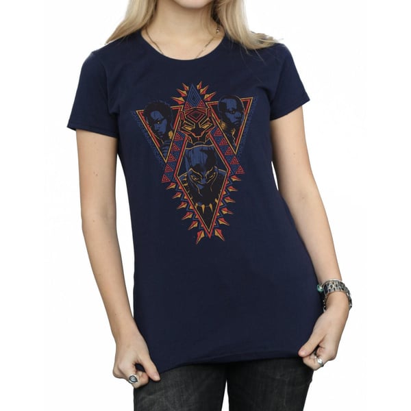 Marvel Womens/Ladies Black Panther Tribal Heads Cotton T-Shirt