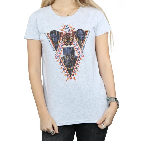 Marvel Womens/Ladies Black Panther Tribal Heads Cotton T-Shirt