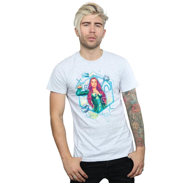 DC Comics Mens Aquaman Mera Geometric T-Shirt