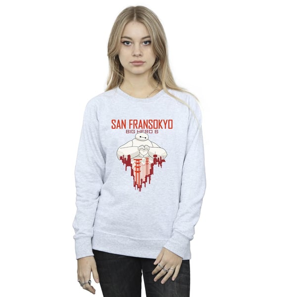 Disney Womens/Ladies Big Hero 6 Baymax San Fransokyo Heart Sweatshirt