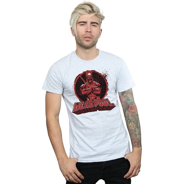 Deadpool Mens Arms Crossed Logo T-Shirt