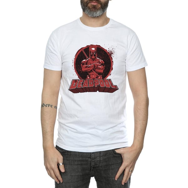 Deadpool Mens Arms Crossed Logo T-Shirt