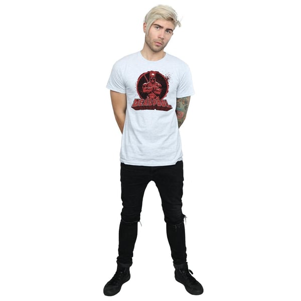 Deadpool Mens Arms Crossed Logo T-Shirt