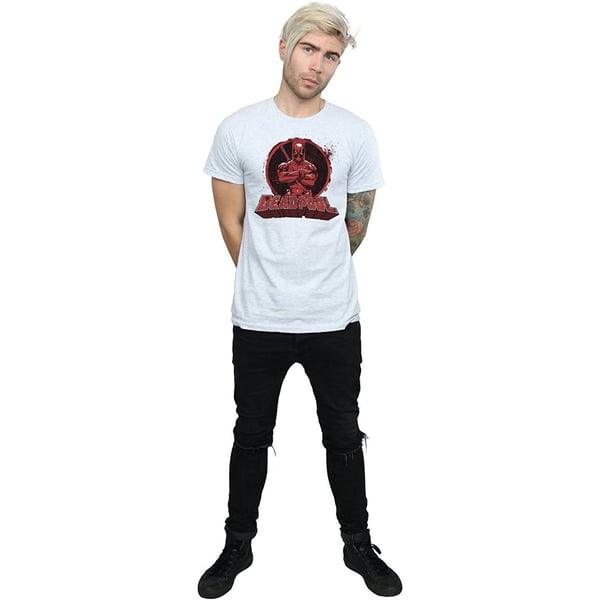Deadpool Mens Arms Crossed Logo T-Shirt