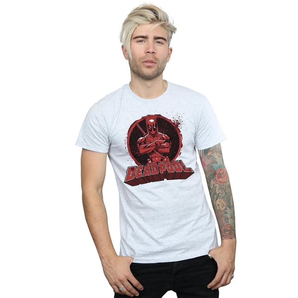 Deadpool Mens Arms Crossed Logo T-Shirt