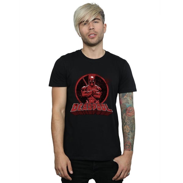 Deadpool Mens Arms Crossed Logo T-Shirt