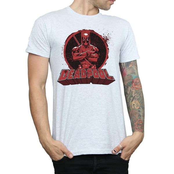 Deadpool Mens Arms Crossed Logo T-Shirt