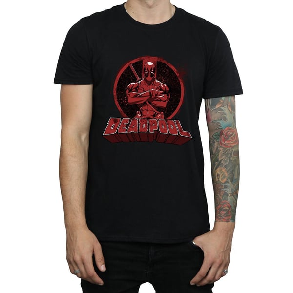 Deadpool Mens Arms Crossed Logo T-Shirt