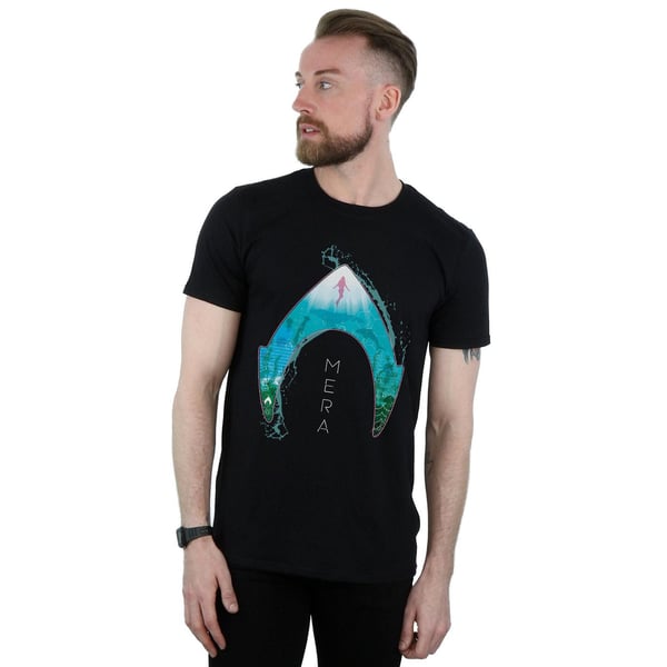 DC Comics Mens Aquaman Mera Ocean Logo T-Shirt
