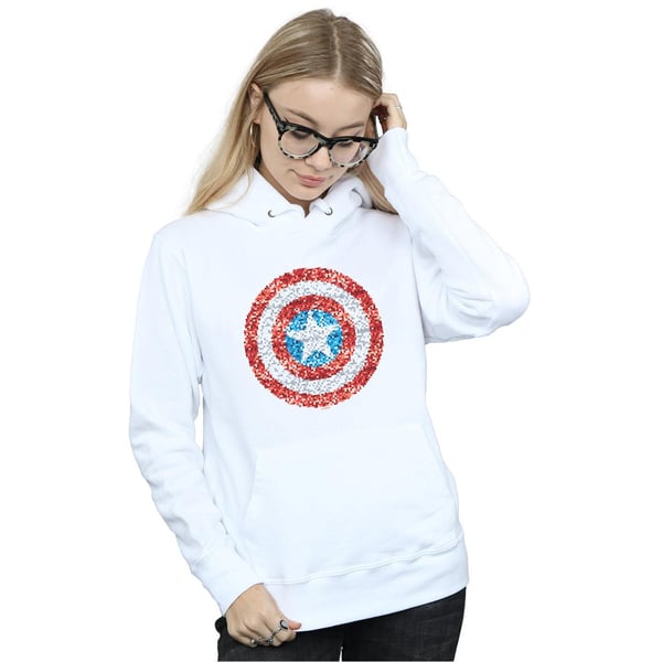 Marvel Womens/Ladies Captain America Pixelated Shield Hoodie