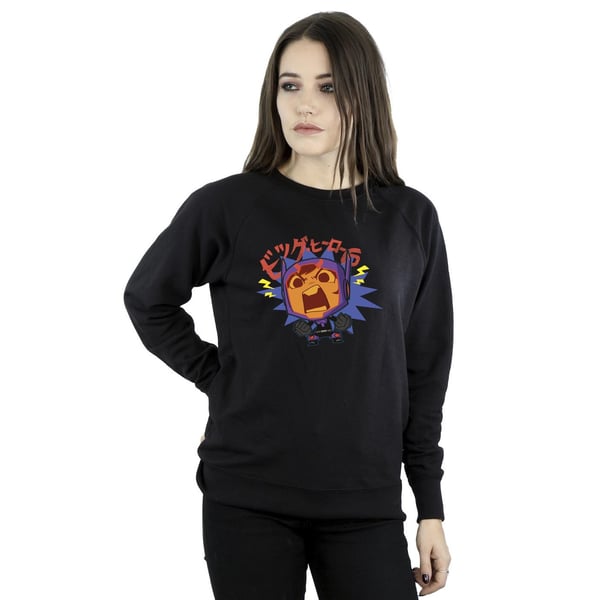 Disney Womens/Ladies Big Hero 6 Baymax Hiro Angry Manga Sweatshirt