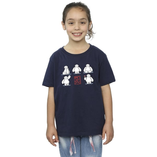 Disney Girls Big Hero 6 Baymax Many Poses Cotton T-Shirt