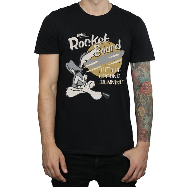 Looney Tunes Mens Rocket Board Wile E Coyote Cotton T-Shirt