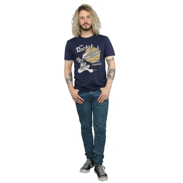 Looney Tunes Mens Rocket Board Wile E Coyote Cotton T-Shirt