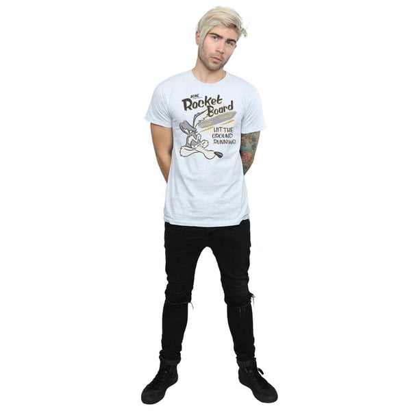 Looney Tunes Mens Rocket Board Wile E Coyote Cotton T-Shirt