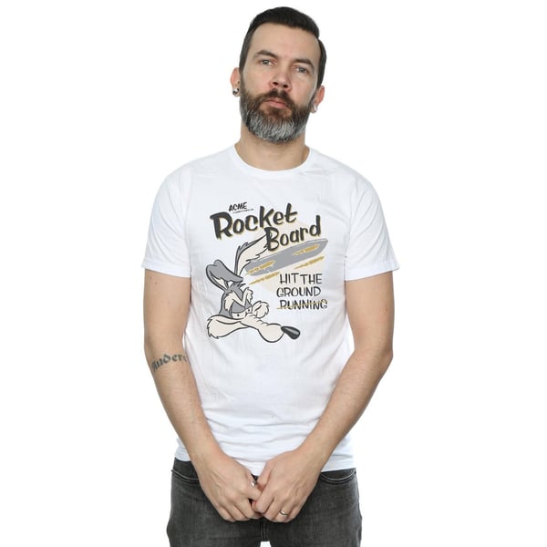Looney Tunes Mens Rocket Board Wile E Coyote Cotton T-Shirt