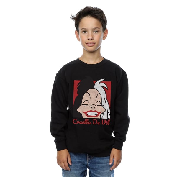 Disney Boys Cruella De Vil Cropped Head Sweatshirt