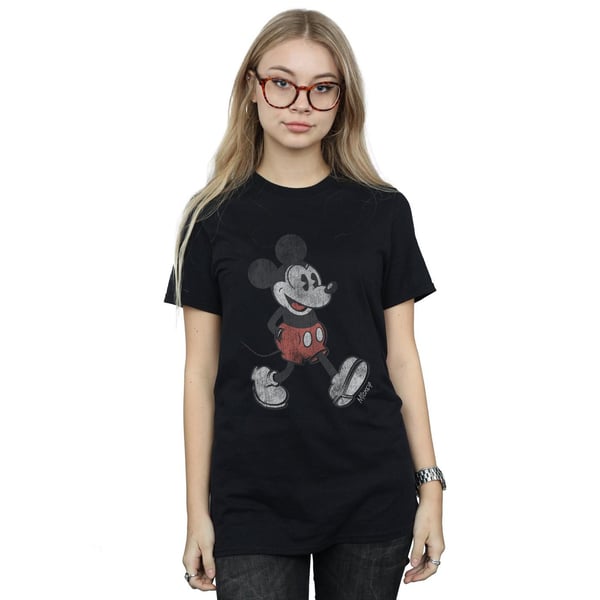 Disney Womens/Ladies Walking Mickey Mouse Cotton Boyfriend T-Shirt