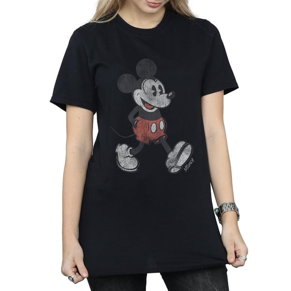 Disney Womens/Ladies Walking Mickey Mouse Cotton Boyfriend T-Shirt