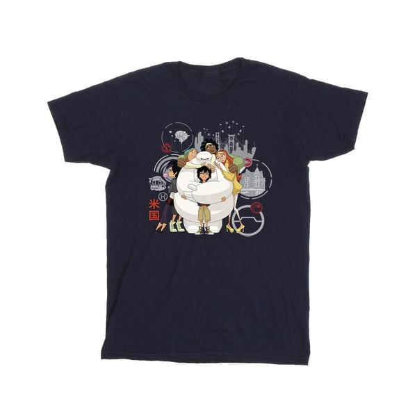 Disney Girls Big Hero 6 Baymax Group Hug Cotton T-Shirt