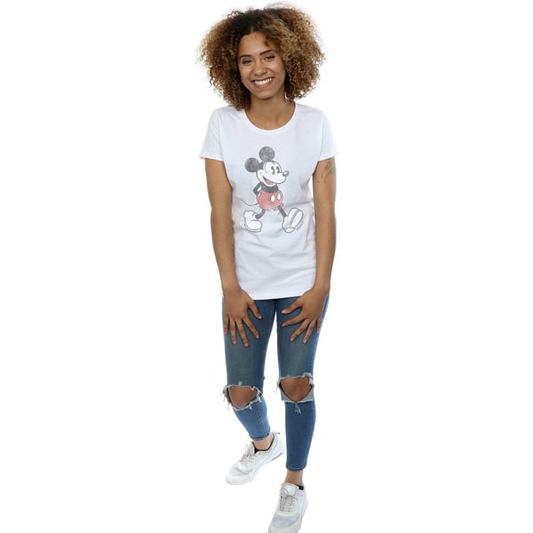 Disney Womens/Ladies Walking Mickey Mouse Cotton T-Shirt