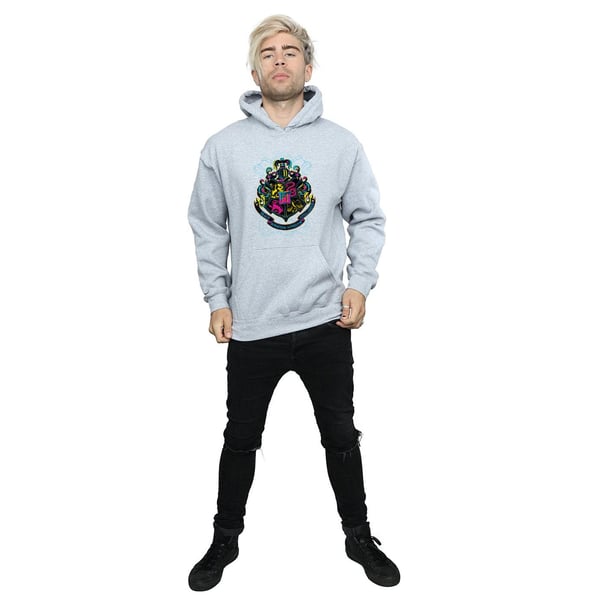 Harry Potter Mens Neon Hogwarts Crest Hoodie