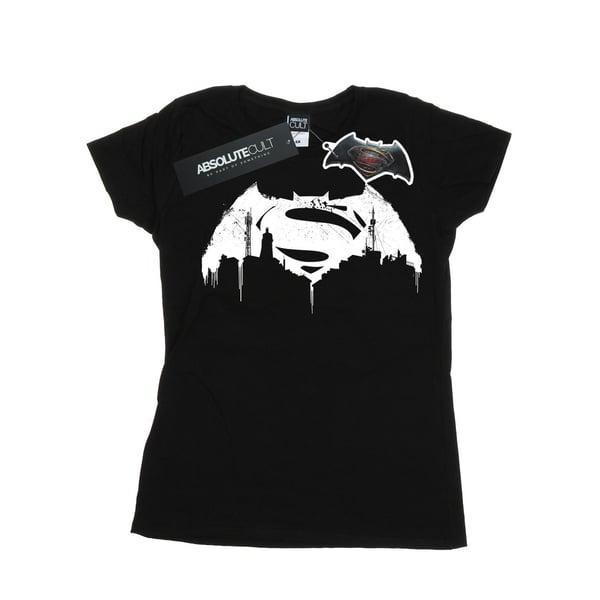 DC Comics Womens/Ladies Batman v Superman Beaten Logo Cotton T-Shirt