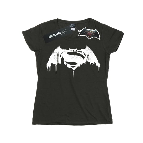 DC Comics Dam/Kvinnor Batman v Superman Beaten Logo T-shirt i Bomull