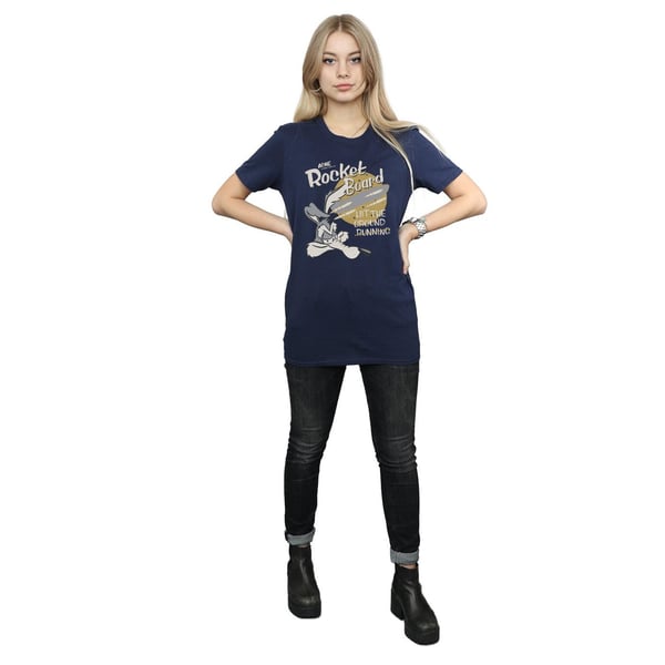 Looney Tunes Womens/Ladies Rocket Board Wile E Coyote Cotton Boyfriend T-Shirt
